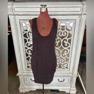 All Saints Spitalfields Plum Racerback Tank with Strings/Decorative Piping (10)